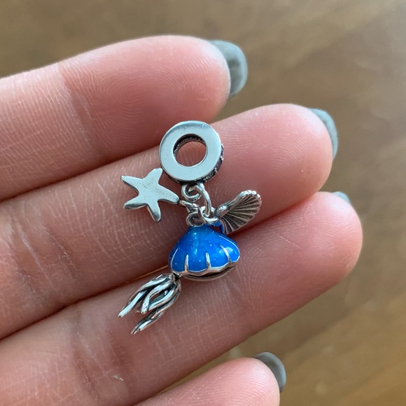 NWOT Glow in the Dark Lucky Jellyfish Dangle Charm 925 Sterling Silver Charm - Picture 9 of 10